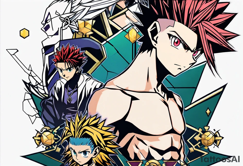 hunter x hunter anime in the chest area tattoo idea