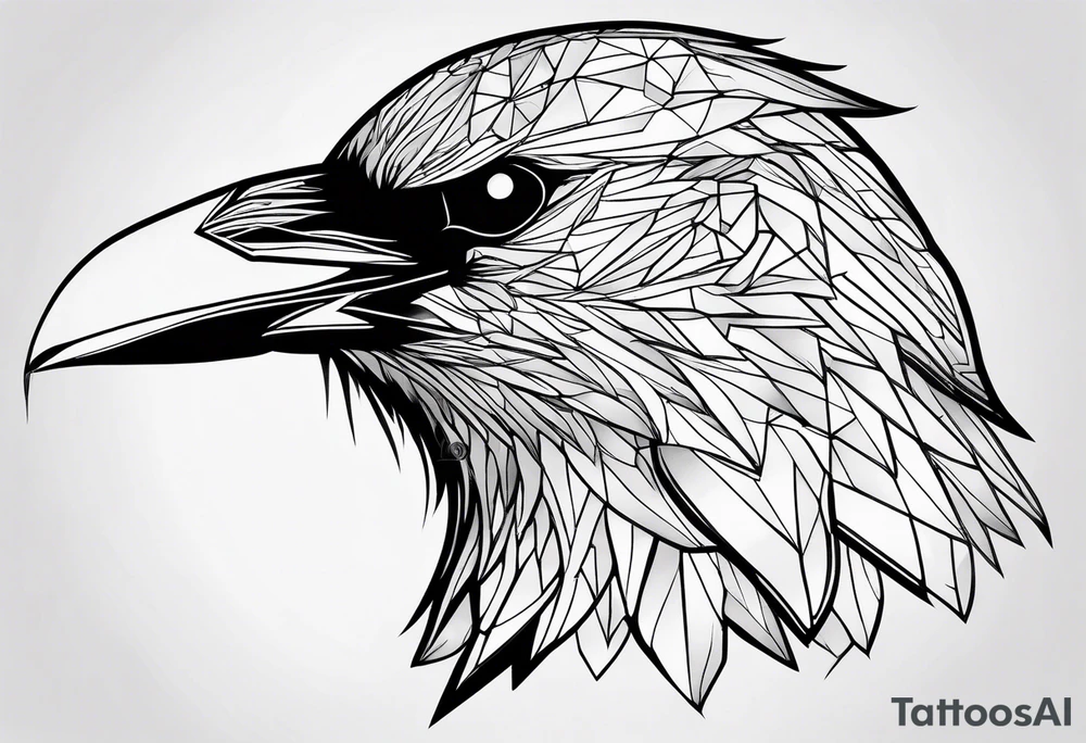 head of a crow tattoo idea