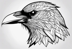 head of a crow tattoo idea
