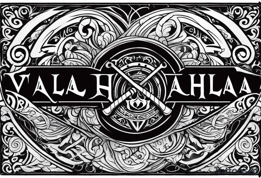 Valhalla sword axe tattoo idea