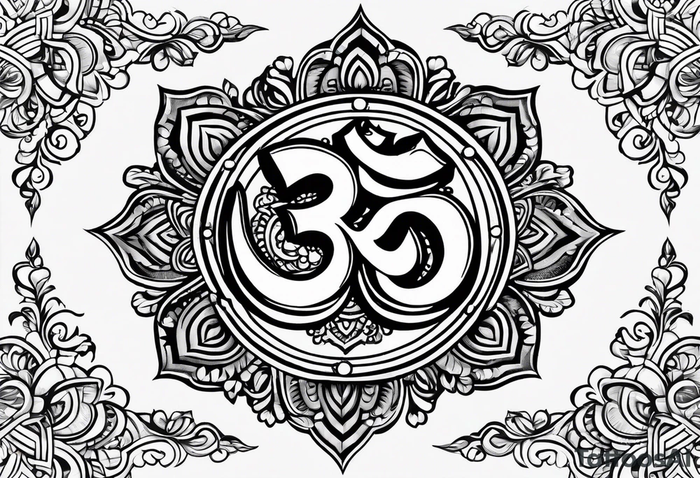 generate a simple less ink, small om symbol tattoo idea