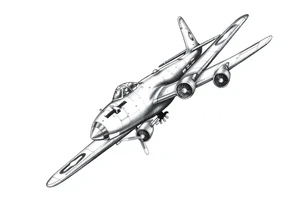 b26 marauder, aviation inspired, sleeve tattoo tattoo idea