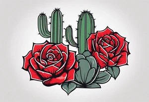 red rose, Mexican hat,  cactus, no skeleton tattoo idea