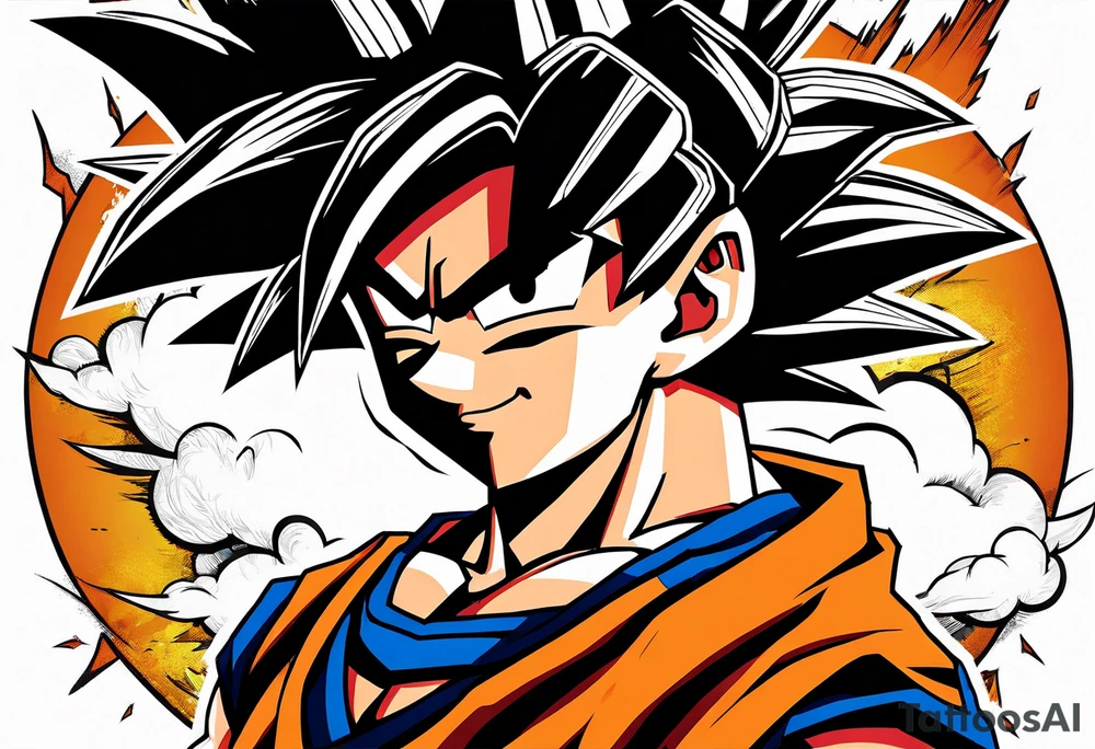 Son Goku with wings tattoo idea