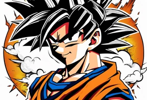 Son Goku with wings tattoo idea