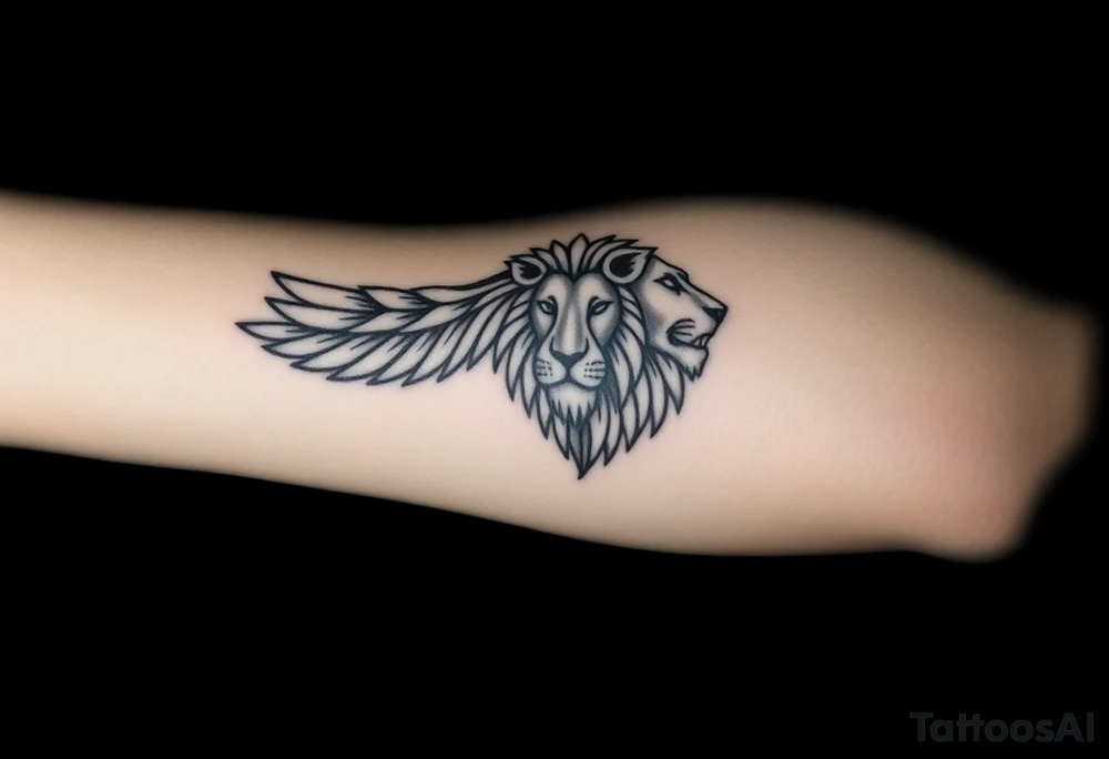 Lion with wgyptian element tattoo idea
