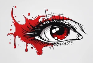 Bloody tear flow from eye sleeve tattoo tattoo idea