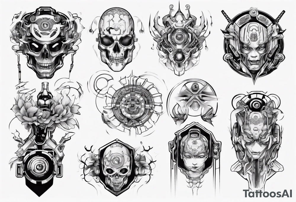 Cybernetic butt tattoo idea