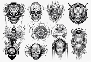 Cybernetic butt tattoo idea