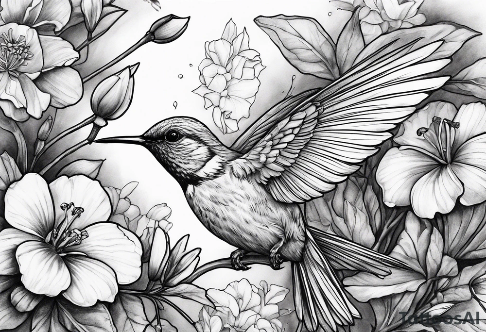 Libra, hummingbird, yellow finch, cardinal, flower garden, dark, sad, beautiful mother tattoo idea