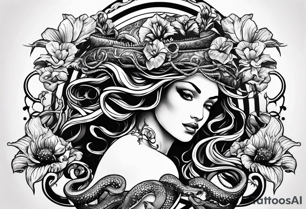 Medusa with venus fly traps instead of snakes tattoo idea