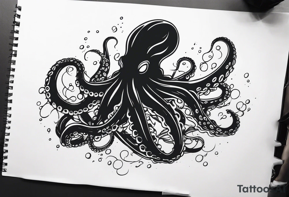 Kraken tentacles coming out of water tattoo idea