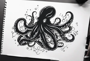 Kraken tentacles coming out of water tattoo idea