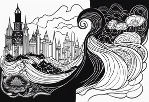 a big dark shadow rising up from the dead tattoo idea