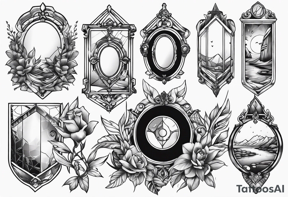 Variety of mirrors flash sheet tattoo idea