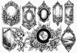 Variety of mirrors flash sheet tattoo idea