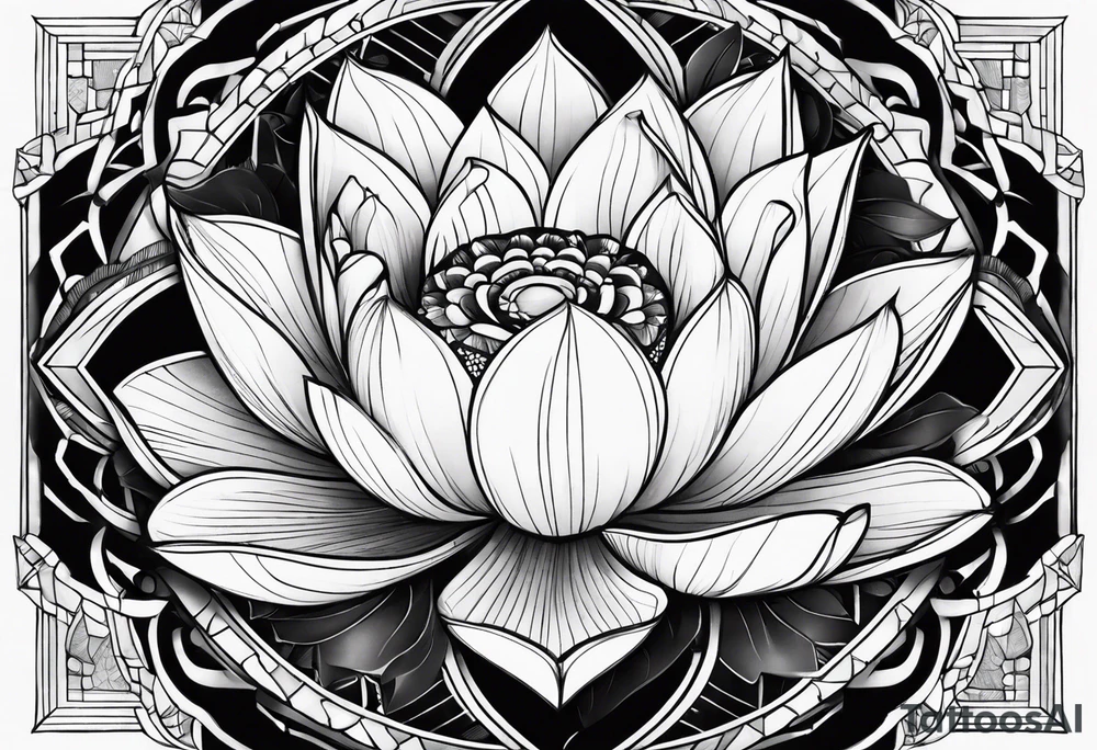 gemstone lotus flower tattoo idea