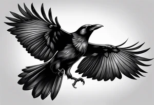 Crow in flight tattoo idea