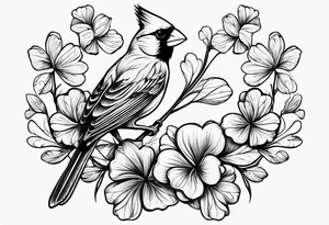 Cardinal and four leaf clover tattoo idea