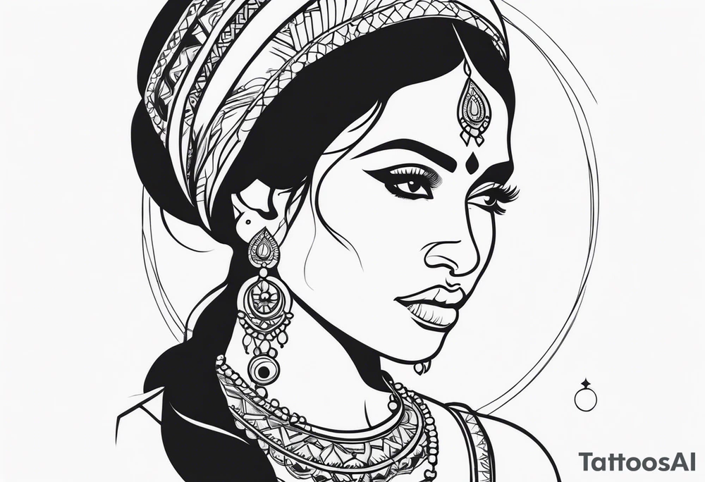 indian woman tattoo idea