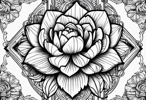 Triangle, peonies, lines, sun, thin lines, aesthetics, tattoo for girl tattoo idea