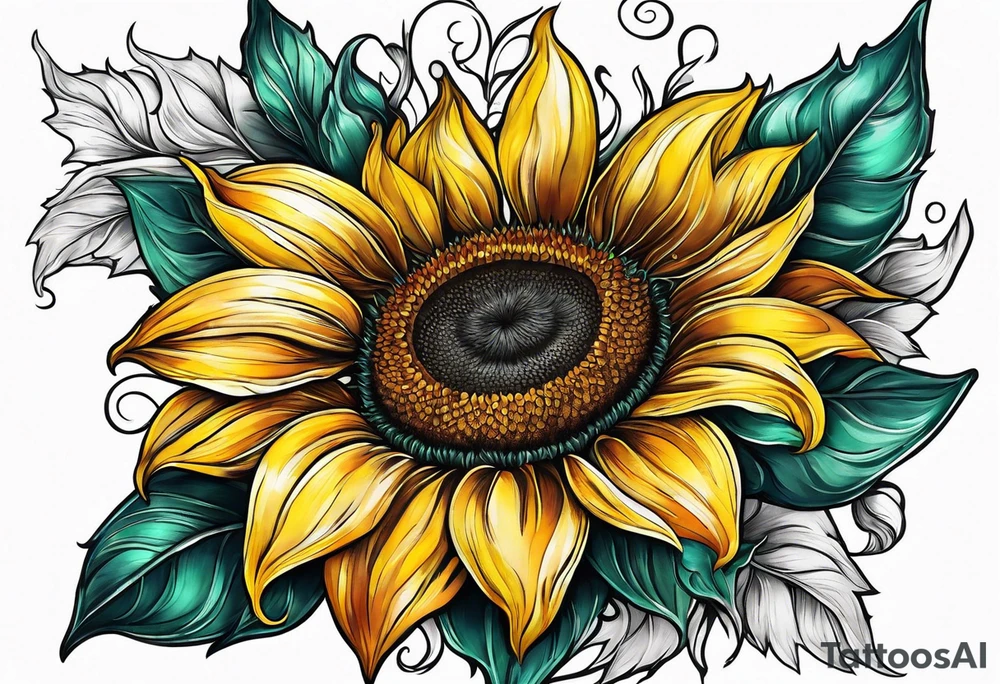 a sunflower tattoo idea