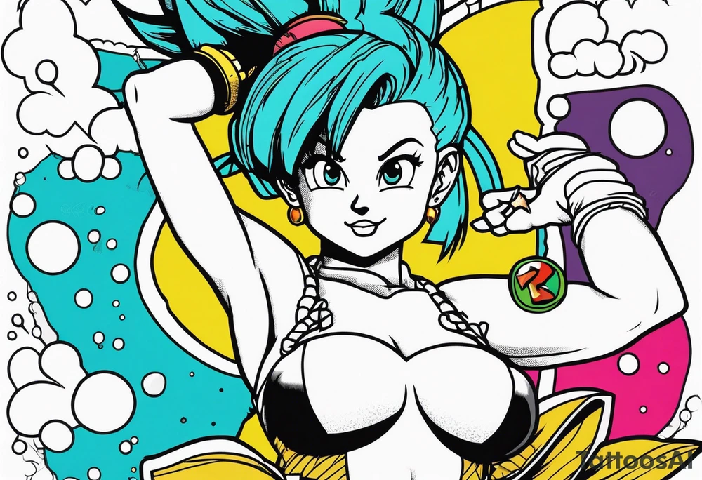 Dragon ball z character bulma naked tattoo idea