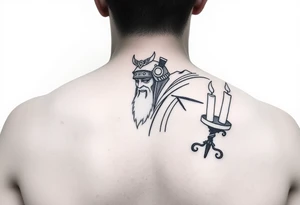 historical japan samura with candles
side tattoo idea