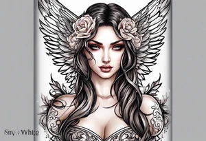 Extremely rare mythical angel tattoo idea