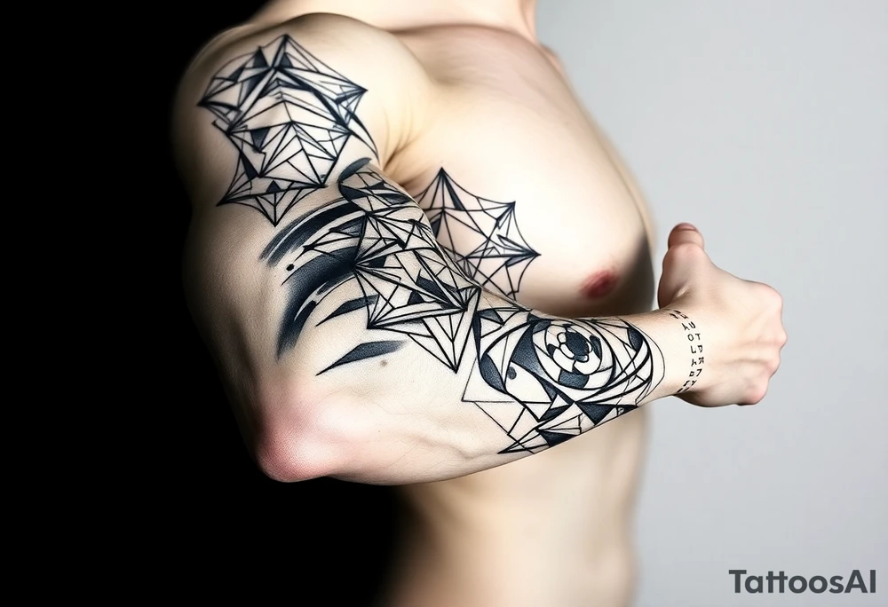Geometry with love symbolism tattoo idea