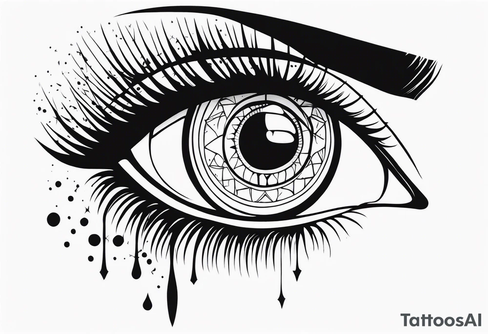 goth themed eye tattoo idea