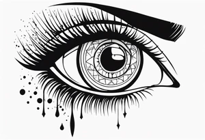 goth themed eye tattoo idea