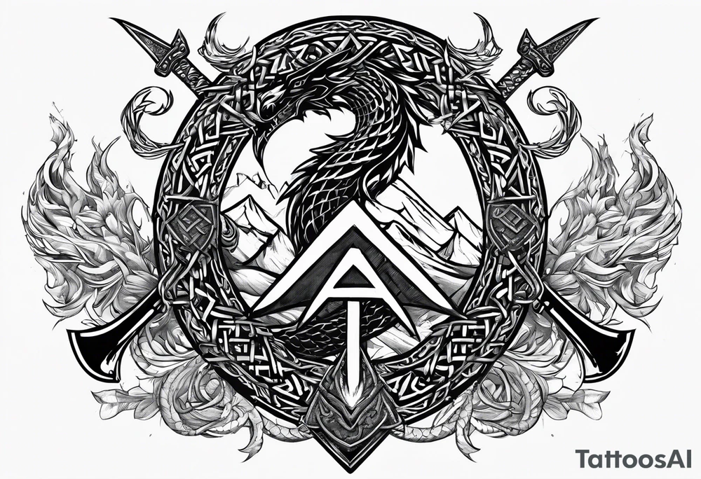 Valhalla sword chain barbed wire
dragon axe Valknut tattoo idea Valhalla sword chain barbed wire
dragon axe Valknut tattoo idea