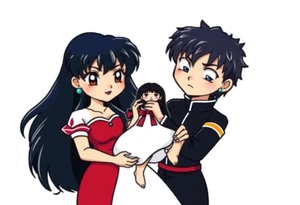 Please create an Inuyasha and Kagome 
tattoo where inuyasha is holding kagome tattoo idea