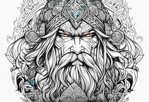 Fatherhood strong willed anime style norse mythology tattoo idea