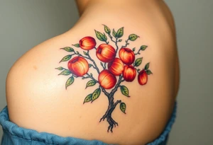 Full tree with peaches on it tattoo idea