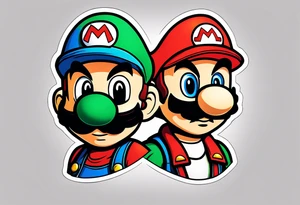 Mario and Luigi wearing Daft Punk masks tattoo idea