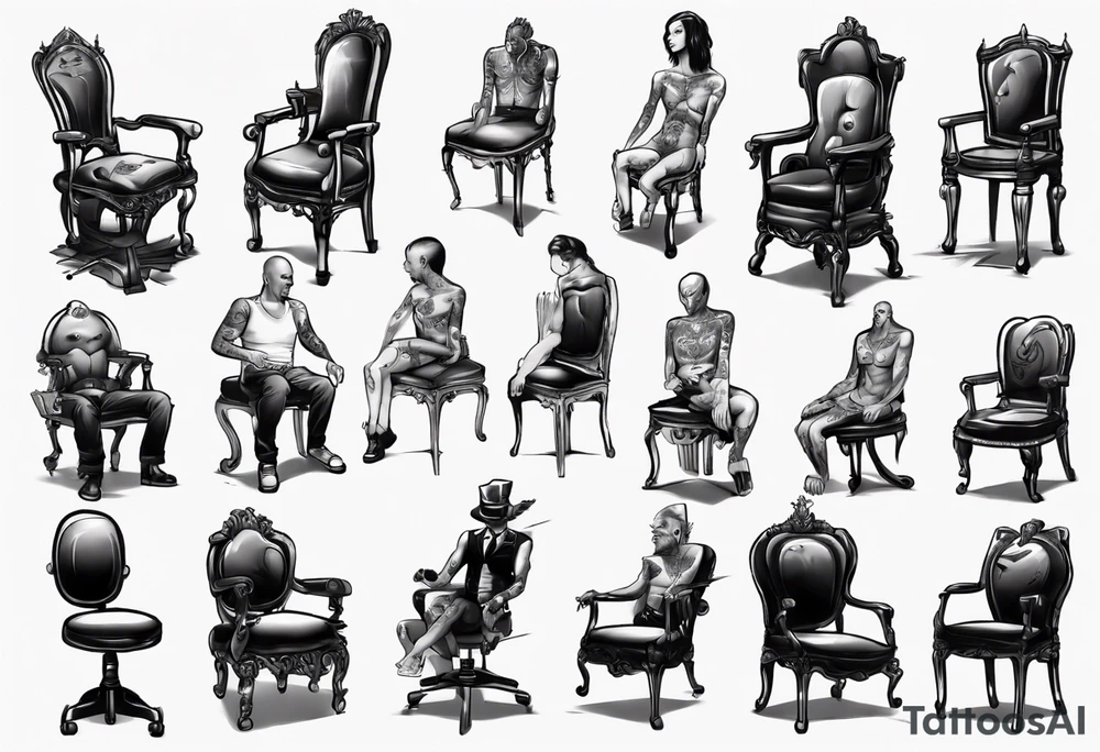 a chair human hybrid tattoo idea