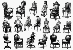 a chair human hybrid tattoo idea