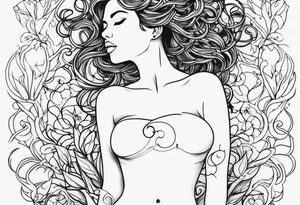 vines all over female body tattoo idea