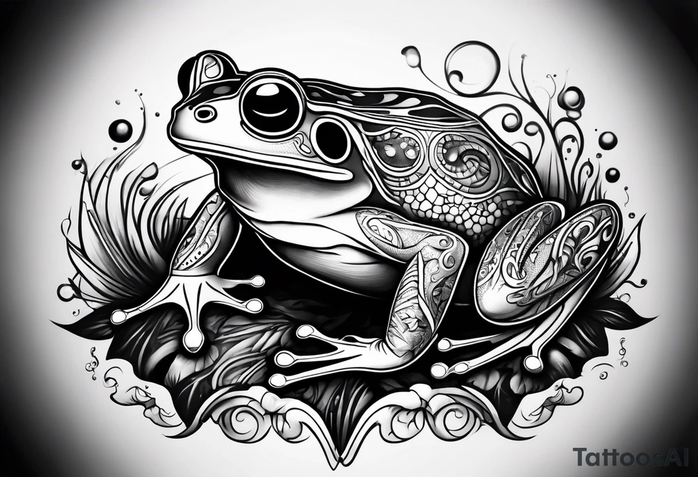 a psychedelic frog tattoo idea