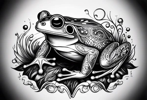 a psychedelic frog tattoo idea