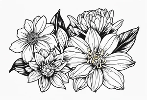 chrysanthemum and daffodil tattoo idea