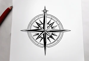 Simple compass rose tattoo idea