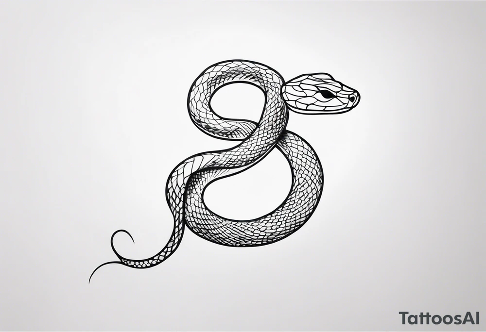 small snake stretched out tattoo idea