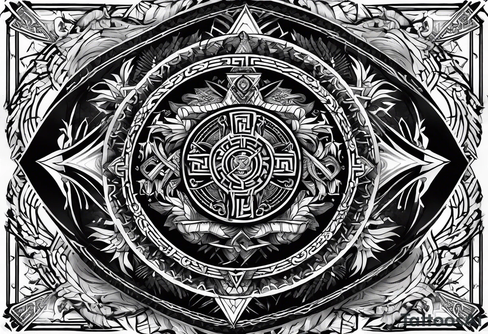 Viking Vegvisir with raven wings around it, Valknut tattoo idea