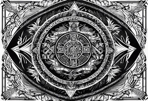 Viking Vegvisir with raven wings around it, Valknut tattoo idea