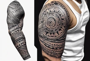 Polynesian tribal forearm tattoo idea