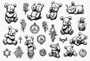 Small tattoo Winnie the poo tattoo idea