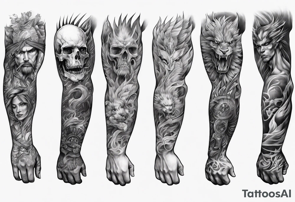 full arm. Very masculine tattoo idea